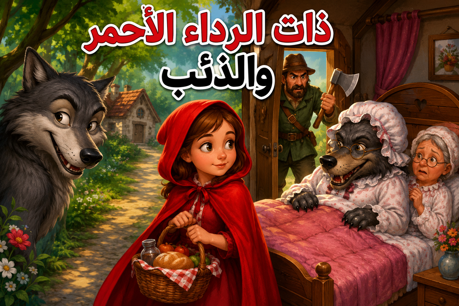 صورة مقال ذات الرداء الأحمر و الذئب 