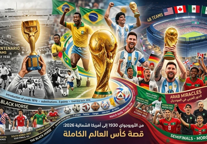 من الأوروجواي 1930 إلى أمريكا الشمالية 2026: الموسوعة الشاملة لملحمة كأس العالم