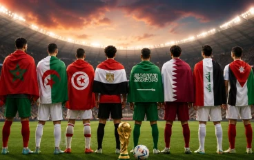 كاس العالم مونديال 2026.المغرب، السعودية، الجزائر، مصر، تونس، قطر، العراق، الأردن.