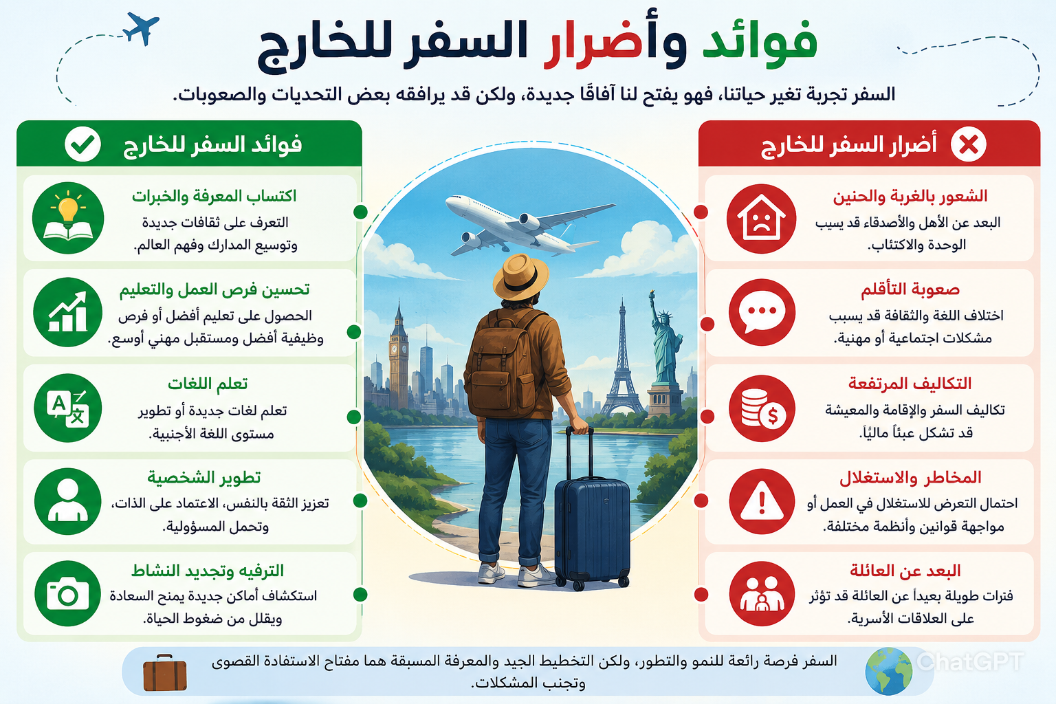 فوائد وأضرار السفر إلى الخارج: بين الفرص والتحديات