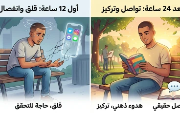 ماذا يحدث لجسمك إذا توقفت عن استخدام الهاتف لمدة 24 ساعة؟ النتائج ستفاجئك!