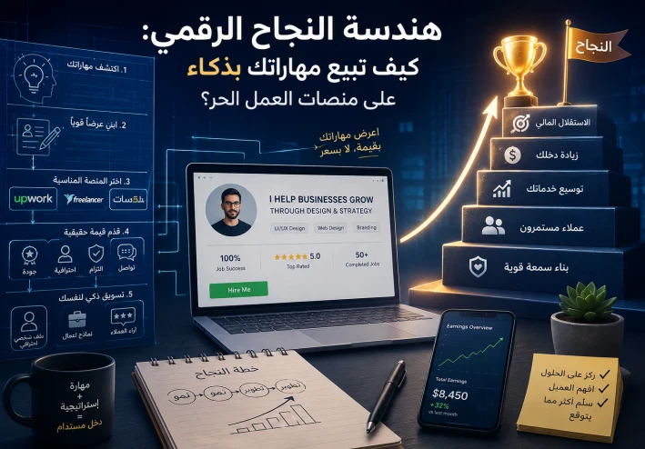 هندسة النجاح الرقمي: كيف تبيع مهاراتك بذكاء على منصات العمل الحر؟