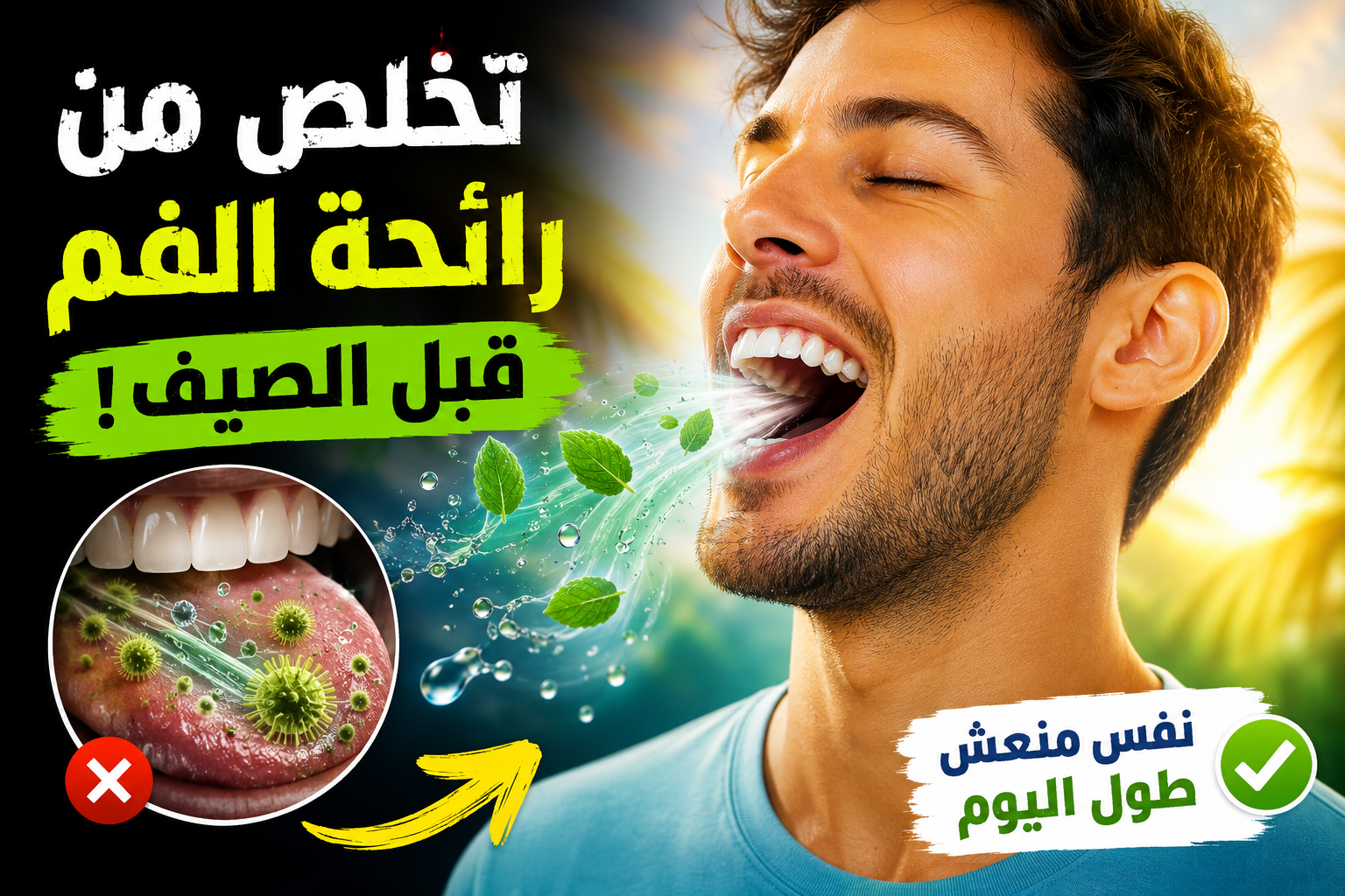 صورة مقال كيف تتخلص من رائحة الفم الكريهة قبل الصيف