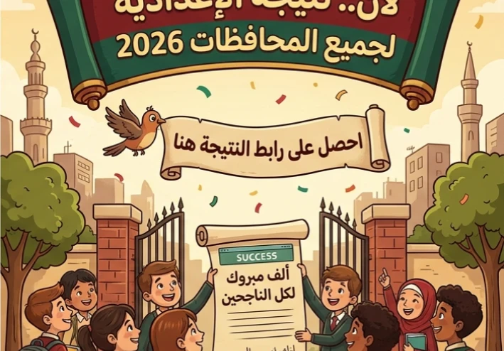 ✔️ رابط نتيجة الشهادة الإعدادية جميع المحافظات 2026 بالاسم ورقم الجلوس.. استعلم الآن فور اعتماد النتيجة