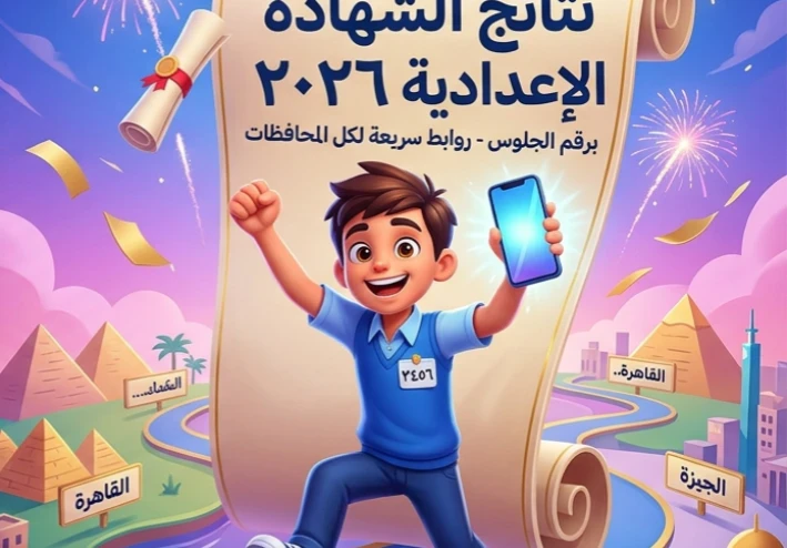 ✔️ نتيجة الشهادة الإعدادية 2026 برقم الجلوس لجميع المحافظات | استعلم الآن عبر الرابط الرسمي المباشر