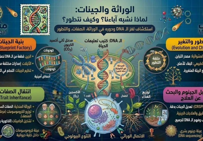 الوراثة والجينات – لماذا نشبه آباءنا؟ وكيف نتطور؟