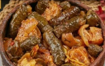 طاجن ورق عنب بالكوارع (النتيجة النهائية)