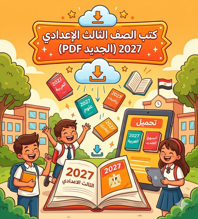 📥 تحميل جميع كتب الصف الثالث الإعدادي 2027 PDF المنهج الجديد برابط مباشر | أحدث النسخ الرسمية