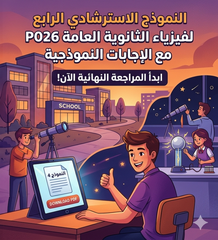 صورة مقال 📚 تحميل النموذج الاسترشادي الرابع في الفيزياء للثانوية العامة 2026 PDF بالإجابات | النسخة الرسمية وروابط التحميل المباشر