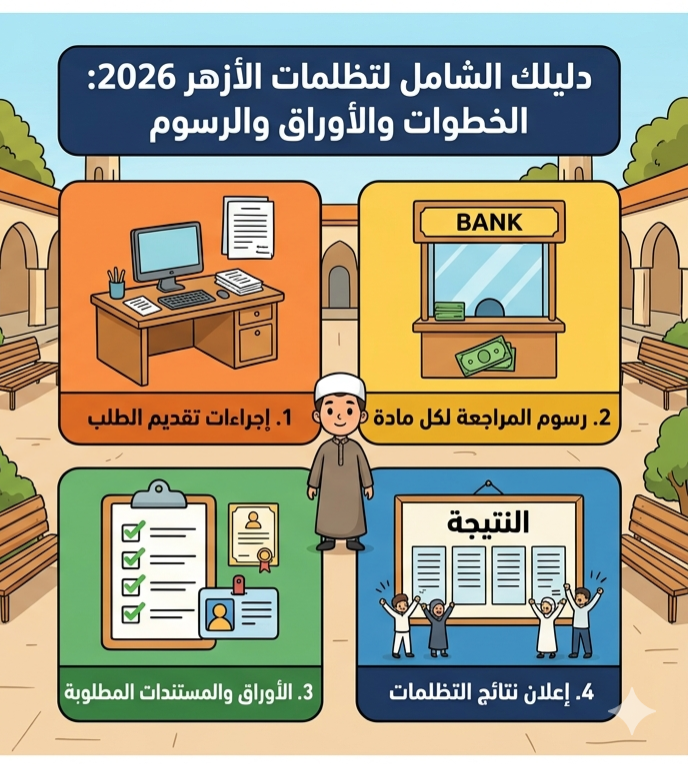 صورة مقال ⚠️ تظلمات الشهادات الأزهرية 2026.. خطوات تقديم التظلم ورسوم المراجعة والأوراق المطلوبة بالتفصيل