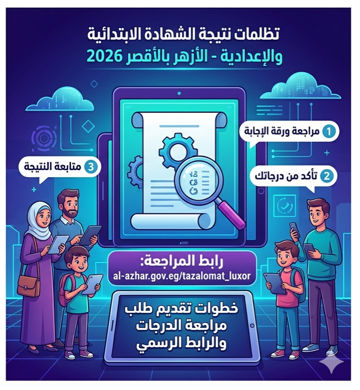 صورة مقال 🛑 تظلمات نتيجة الابتدائية والإعدادية الأزهرية بالأقصر 2026.. خطوات تقديم الطلب والرابط الرسمي للمراجعة