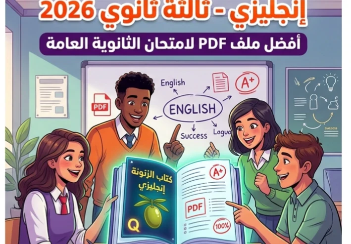 📕 تحميل كتاب الزتونة إنجليزي الصف الثالث الثانوي 2026 | أقوى مراجعة نهائية PDF قبل امتحان الثانوية العامة