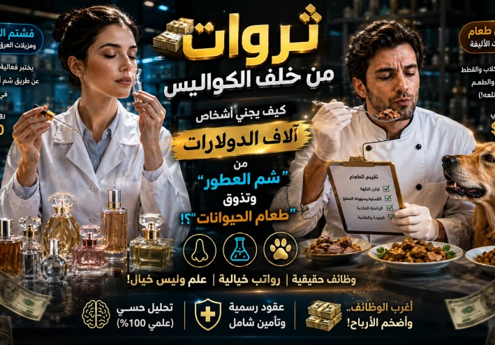 ⚠️ ثروات من خلف الكواليس: كيف يجني أشخاص آلاف الدولارات من "شم العطور" وتذوق طعام الحيوانات؟! 🐕🧪