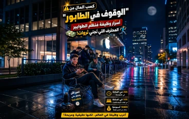 ⚠️ كسب المال من "الوقوف في الطابور": أسرار وظيفة مُنظّم الطوابير المحترف التي تجني ثروات! 💸🏃‍♂️