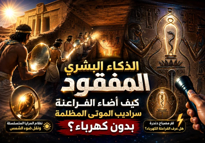 🏺 الذكاء البشري المفقود: كيف أضاء الفراعنة سراديب الموتى المظلمة بدون كهرباء؟ ☀️❌