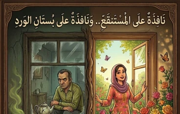 نافذة على المستنقع ونافذة على بستان الورد 