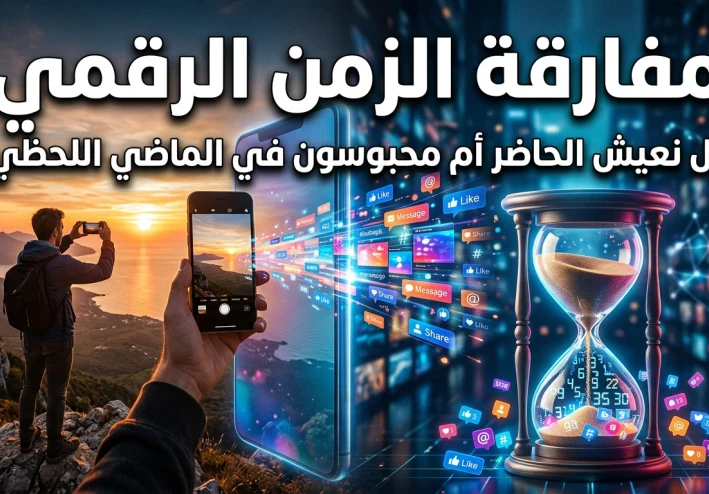 ⏳ مفارقة الزمن الرقمي: هل نعيش الحاضر أم أننا محبوسون في الماضي اللحظي؟ 📱🔥