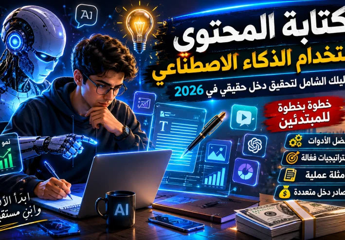 كتابة المحتوى باستخدام الذكاء الاصطناعي: فرصة حقيقية لصناعة دخل في 2026