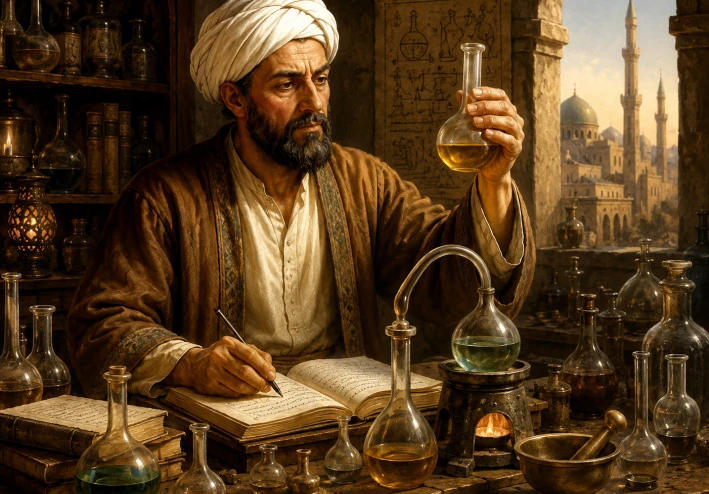 من مختبر الكوفة إلى العالم: قصة جابر بن حيان رائد الكيمياء