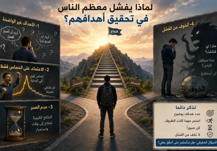 لماذا يفشل معظم الناس في تحقيق اهدافهم؟
