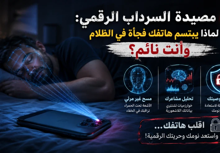 👁️ مصيدة السرداب الرقمي: لماذا يبتسم هاتفك فجأة في الظلام وأنت نائم؟ 📱❌