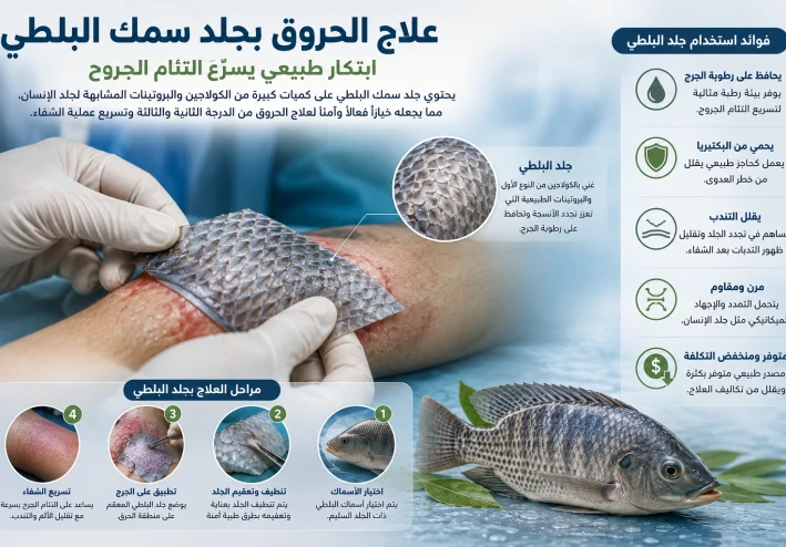 علاج الحروق بجلد سمك البلطي: ابتكار طبي يسرّع التئام الجروح
