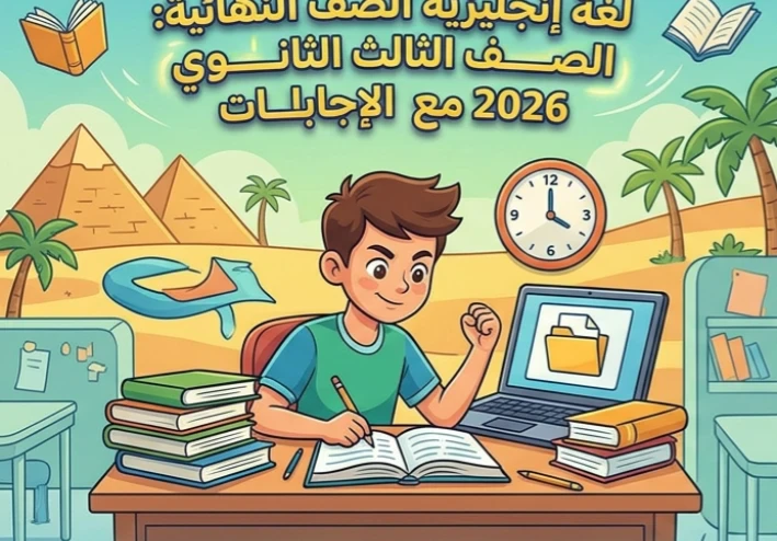 📓 تحميل مراجعة ليلة الامتحان في اللغة الإنجليزية للصف الثالث الثانوي 2026 PDF بالإجابات | أقوى مراجعة نهائية لضمان الدرجة النهائية