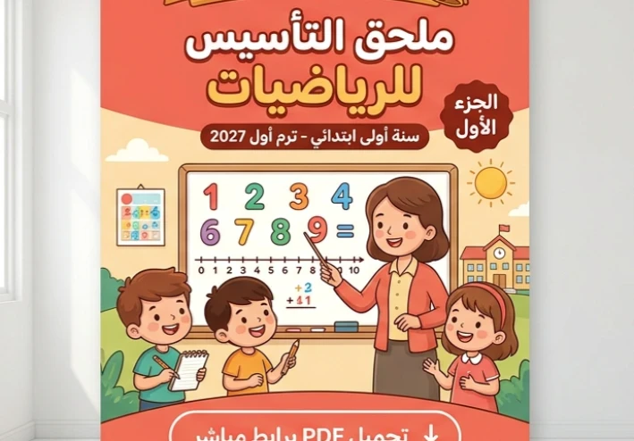 📥 تحميل ملحق التأسيس في الرياضيات للصف الأول الابتدائي الترم الأول 2027 PDF | هدية كتاب الأضواء (الجزء الأول) برابط مباشر