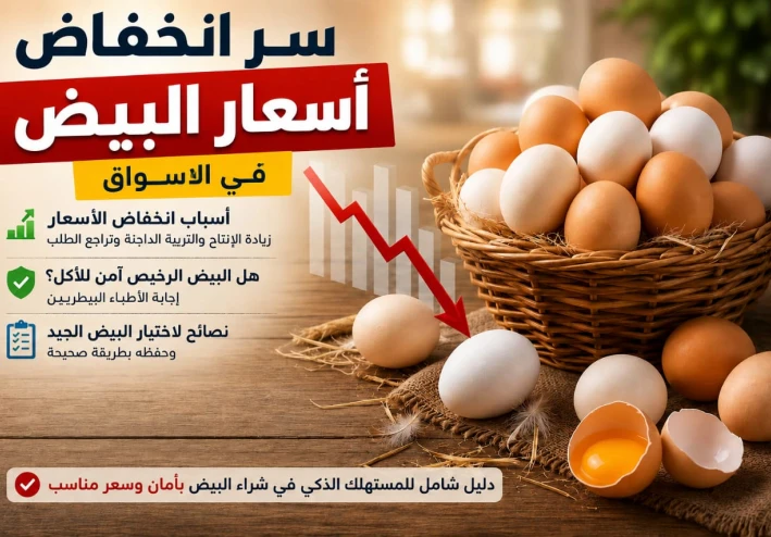 سر انخفاض أسعار البيض في الأسواق.. واختبار بسيط بالماء يكشف عمر البيضة وهل هي طازجة أم مخزنة منذ فترة