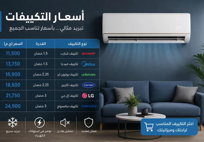 أسعار التكييفات في مصر 2026 – دليل شامل قبل الشراء