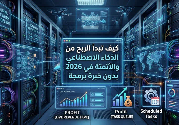 كيف تبدأ الربح من الذكاء الاصطناعي والأتمتة في 2026 بدون خبرة برمجة (دليل المبتدئين العربي الشامل)
