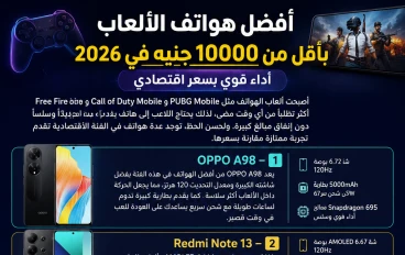 أفضل هواتف الألعاب بأقل من 10000 جنيه في 2026.. أداء قوي بسعر اقتصادي