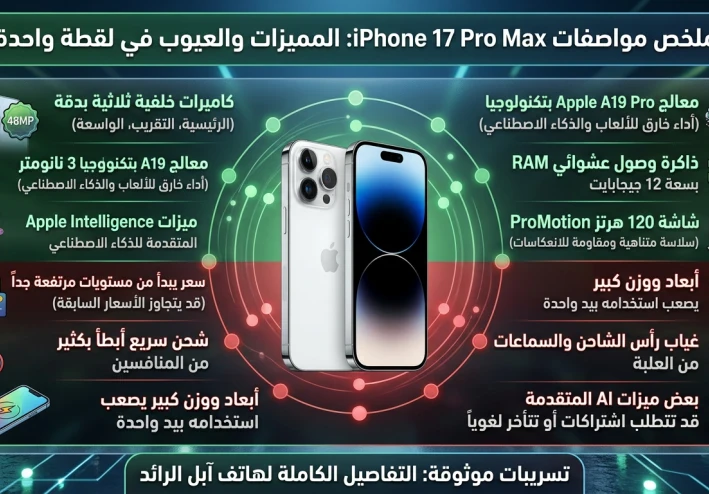 ​📱 مواصفات iPhone 17 Pro Max (المتوقعة)