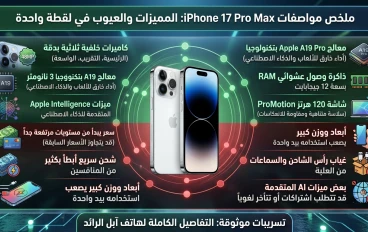 ​📱 مواصفات iPhone 17 Pro Max (المتوقعة) 