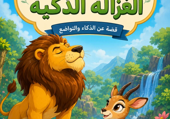 الأسد المغرور والغزالة الذكية