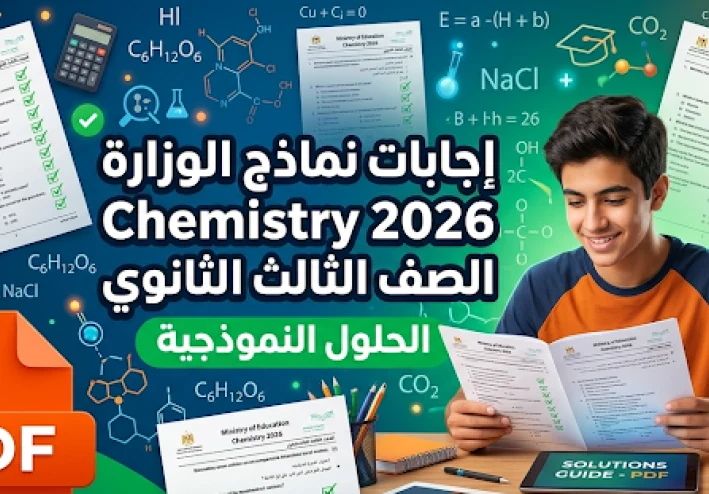 تحميل إجابات نماذج الوزارة في مادة الكيمياء (Chemistry) للصف الثالث الثانوي 2026 PDF | الحلول الرسمية الكاملة للنماذج الاسترشادية