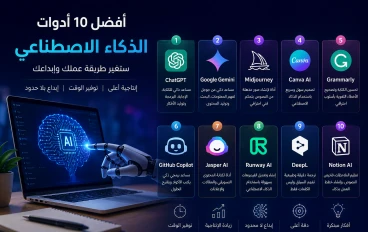 أفضل 10 أدوات ذكاء اصطناعي ستغير طريقة عملك وإبداعك في العصر الرقمي