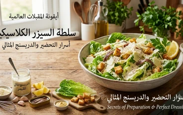 أيقونة المقبلات العالمية.. أسرار تحضير سلطة السيزر الكلاسيكية وطريقة صنع الدريسنج المثالي في المنزل