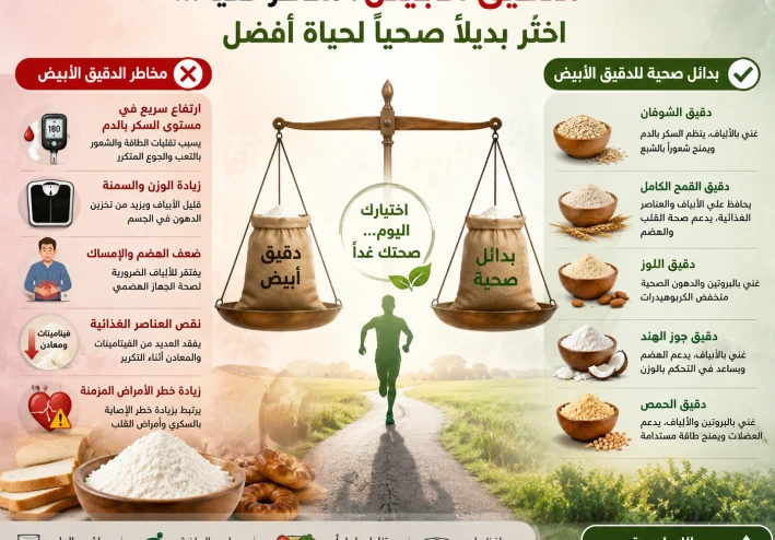 مخاطر الدقيق الابيض وبدائله الصحيه