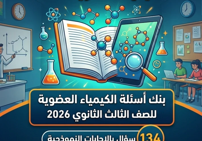📥 تحميل 134 سؤال في الكيمياء العضوية بالإجابات للصف الثالث الثانوي 2026 PDF مجانًا | أقوى بنك أسئلة للمراجعة النهائية