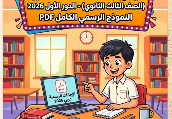 📥 تحميل إجابات امتحان اللغة العربية الثانوية العامة 2026 PDF (الدور الأول) | نموذج الإجابة الرسمي الكامل
