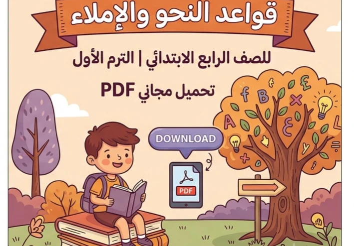 📥 تحميل أهم قواعد النحو والإملاء للصف الرابع الابتدائي الترم الأول 2027 PDF مجانًا | أقوى مذكرة للمراجعة والتأسيس