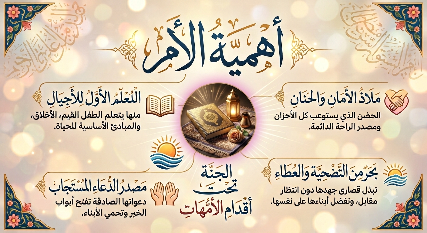 الأم: نبض الحياة وجنة الأرض