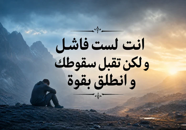 انت لست فاشلا تقبل سقوط و انطلق بقوة إلى غدا مشرق
