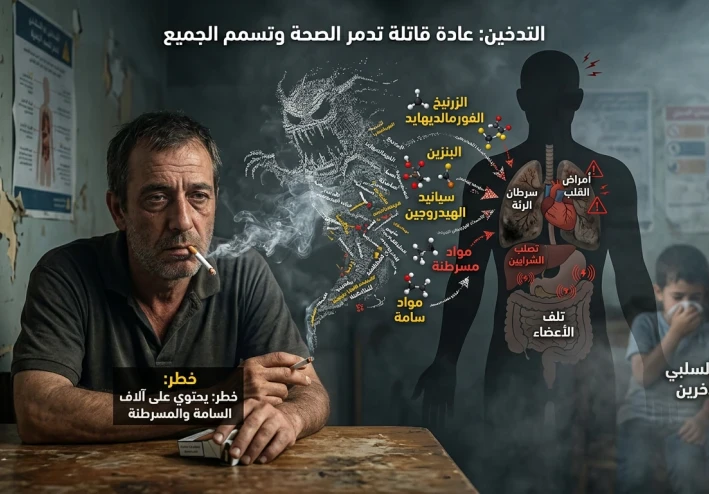 التدخين.. السم البطيء الذي يدمر صحة الإنسان