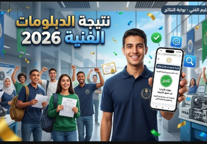 رابط...نتيجة الدبلومات الفنية 2026 برقم الجلوس