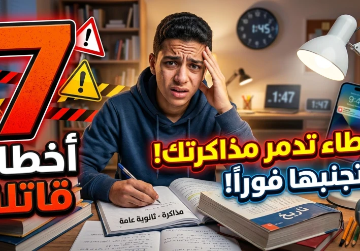 7 أخطاء يقع فيها طلاب الثانوية العامة أثناء المذاكرة وكيف تتجنبها لتحقيق أعلى الدرجات