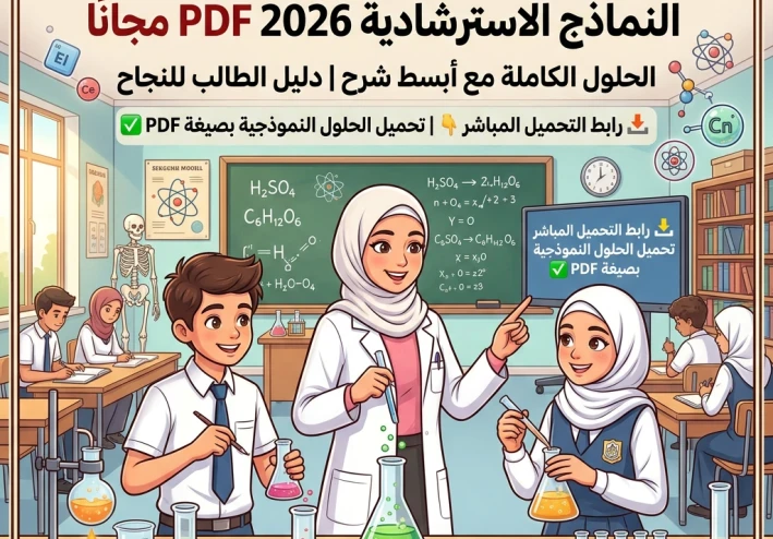 📥 تحميل إجابة جميع مسائل الكيمياء في النماذج الاسترشادية للصف الثالث الثانوي 2026 PDF مجانًا | الحلول الكاملة بأبسط شرح