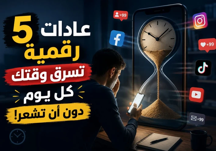 5 عادات رقمية تسرق وقتك يوميًا دون أن تشعر وكيف تستعيد السيطرة على يومك