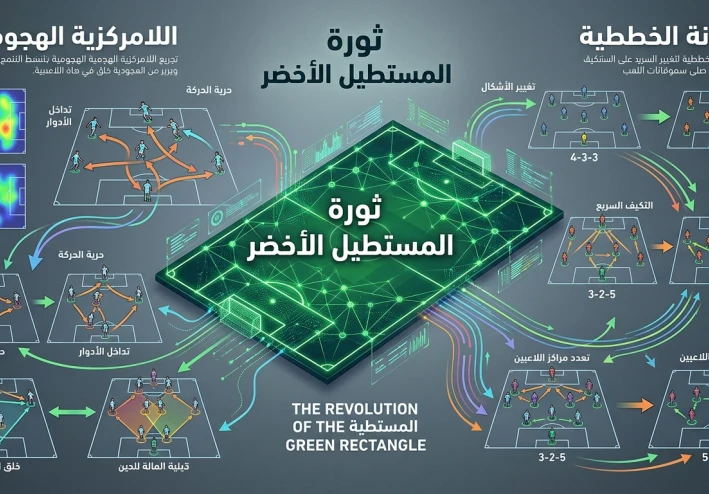 ثورة المستطيل الأخضر.. كيف أعادت اللامركزية الهجومية والمرونة الخططية صياغة تكتيك كرة القدم الحديثة